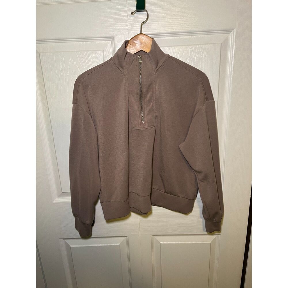 Truth by Republic Womens Quarter Zip Pullover Sweatshirt Large Mauve